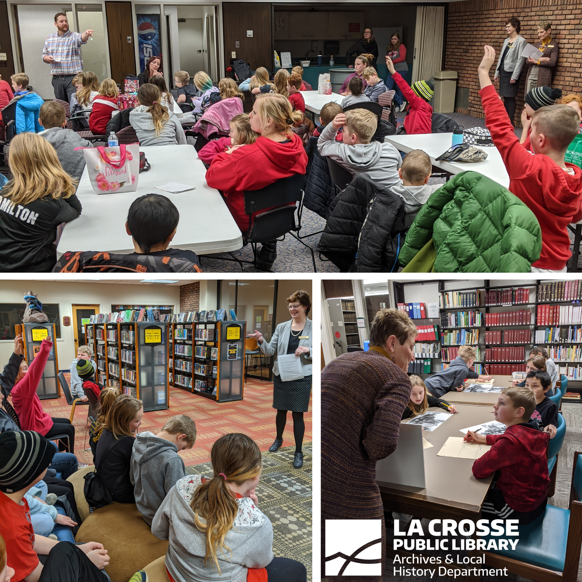 Fourth graders visiting the archives